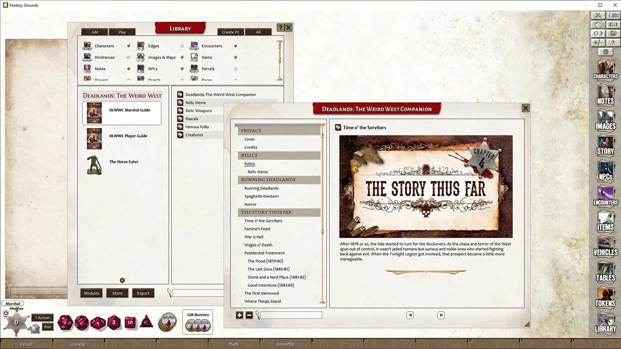Fantasy Grounds - Deadlands: the Weird West Companion Screenshot 4
