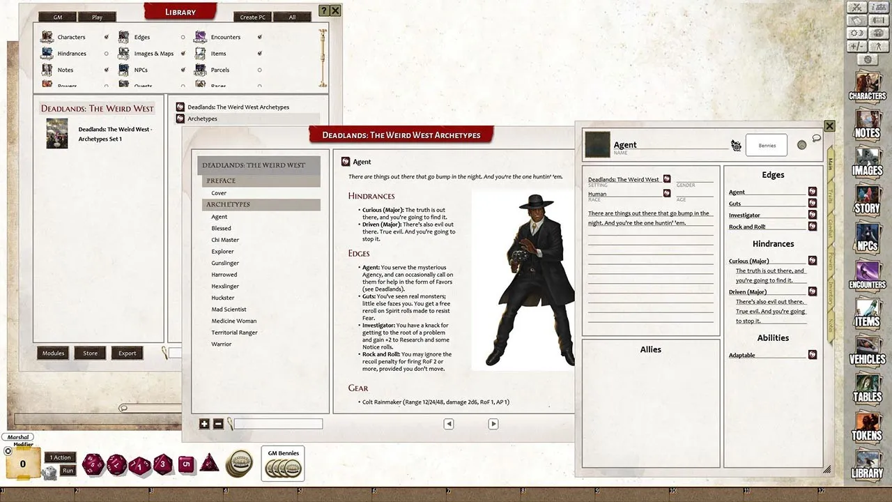Fantasy Grounds - Deadlands: The Weird West: Archetypes 01 Screenshot 2