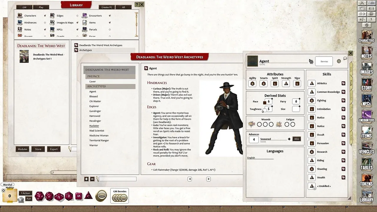 Fantasy Grounds - Deadlands: The Weird West: Archetypes 01 Screenshot 3
