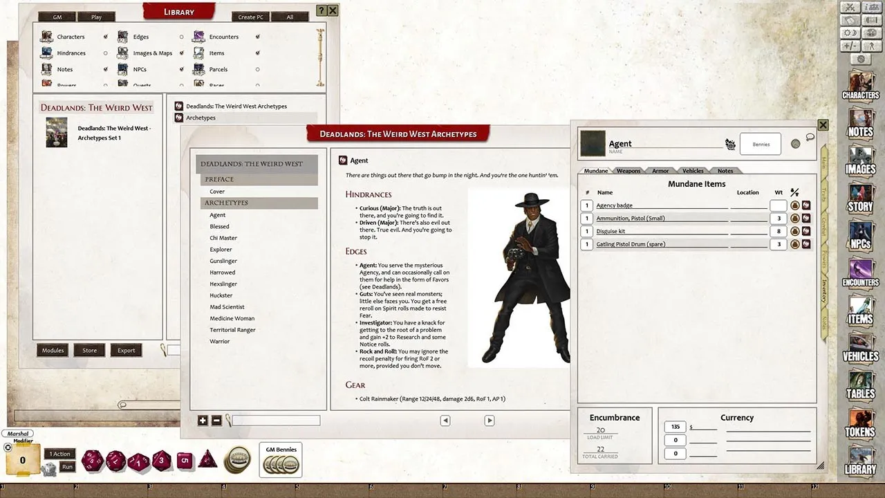Fantasy Grounds - Deadlands: The Weird West: Archetypes 01 Screenshot 1