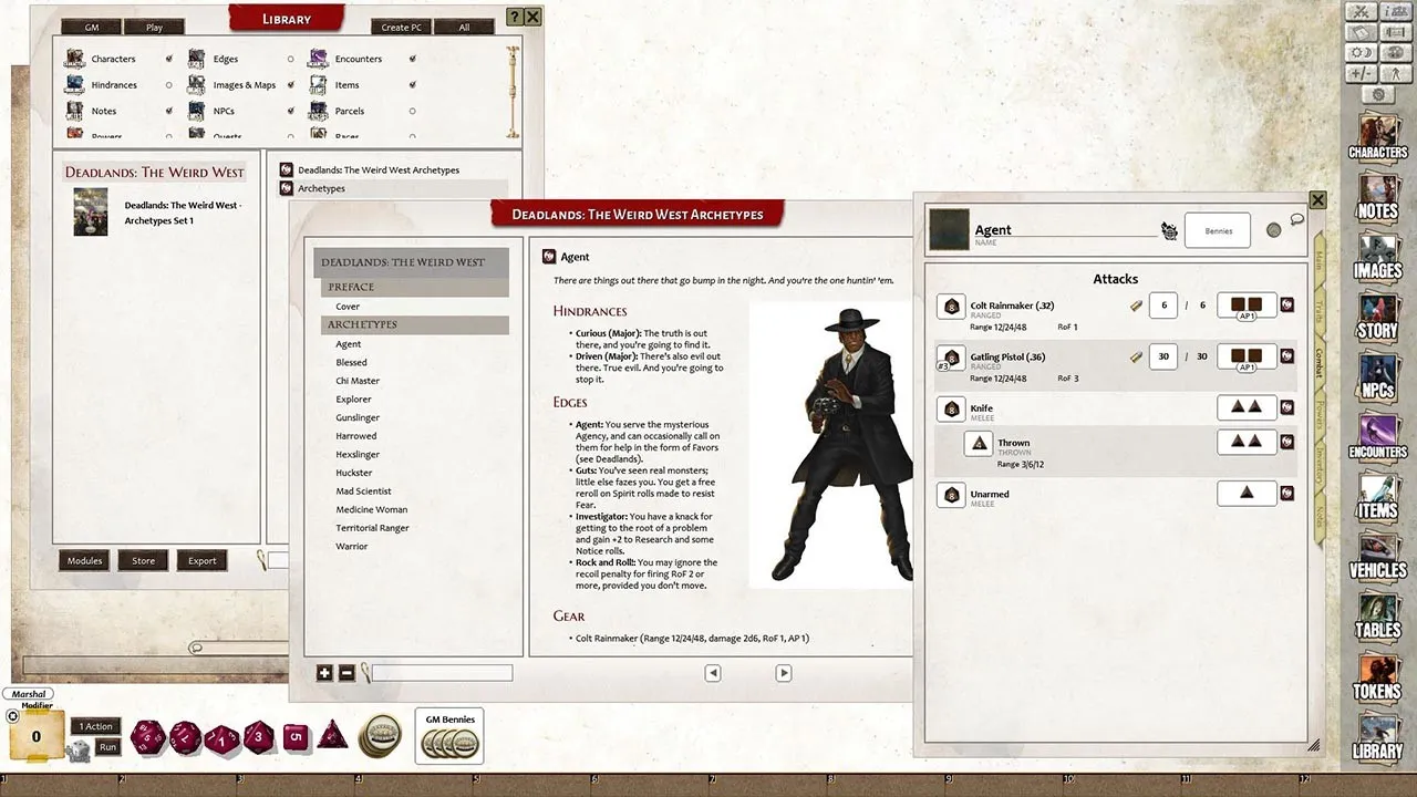 Fantasy Grounds - Deadlands: The Weird West: Archetypes 01 Screenshot 0