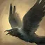 Birds in the grey sky icon