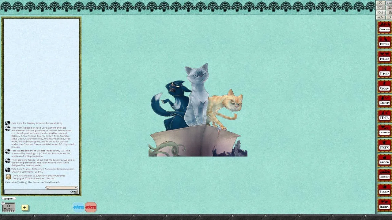 Fantasy Grounds - The Secrets of Cats - A World of Adventure for Fate Core Screenshot 1