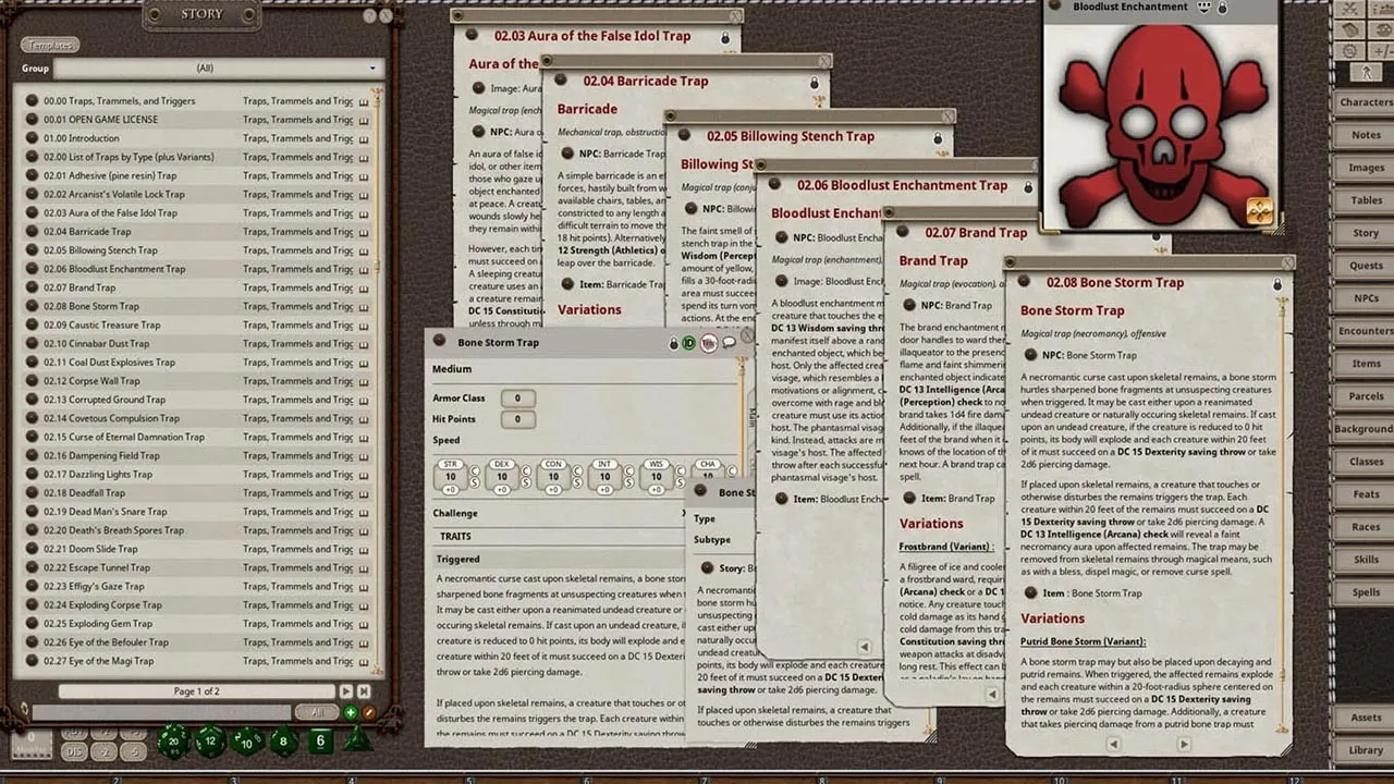 Fantasy Grounds - Traps, Trammels, and Triggers - Nefarious Devices for 5E Screenshot 1