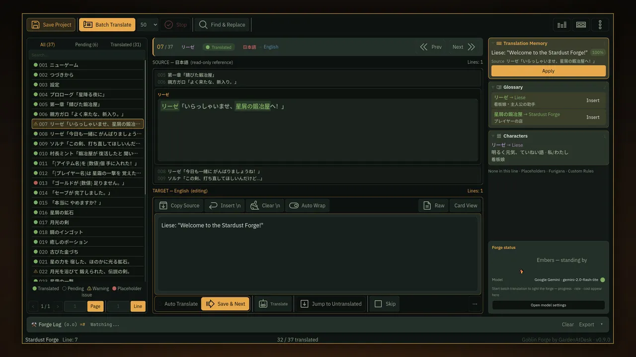 Goblin Forge — Game Localization Workbench Screenshot 2
