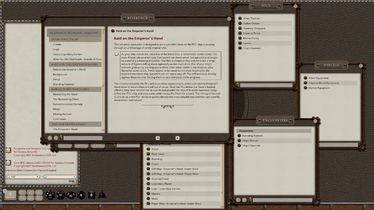 Fantasy Grounds - Islands of Plunder: Raid on the Emperor's Hand Screenshot 1