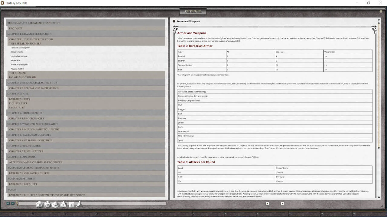 Fantasy Grounds - D&D Classics: The Complete Barbarian's Handbook Screenshot 0