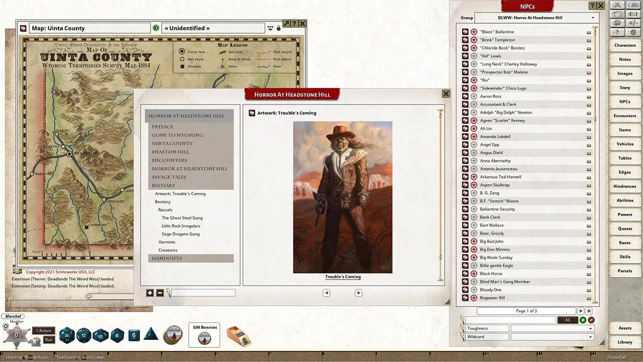 Fantasy Grounds - Deadlands: The Weird West: Horror at Headstone Hill Screenshot 2