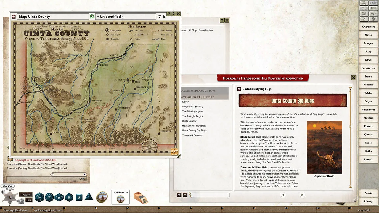 Fantasy Grounds - Deadlands: The Weird West: Horror at Headstone Hill Screenshot 4