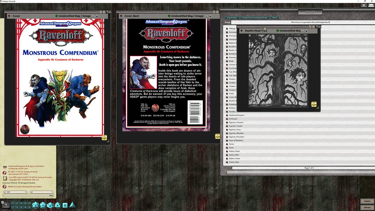 Fantasy Grounds - Monstrous Compendium - Ravenloft Appendix III (2E) Screenshot 1