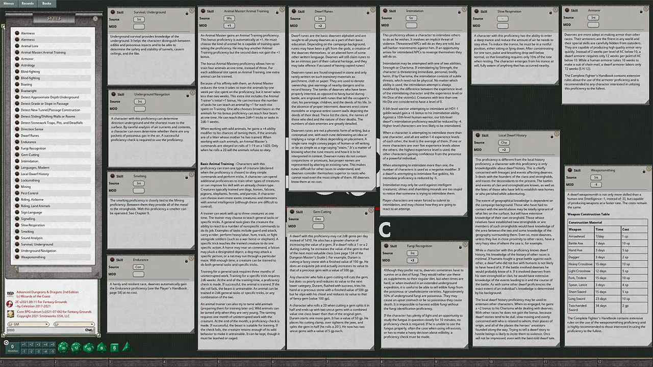 Fantasy Grounds - D&D Classics:PHBR6 The Complete Book of Dwarves (2E) Screenshot 3