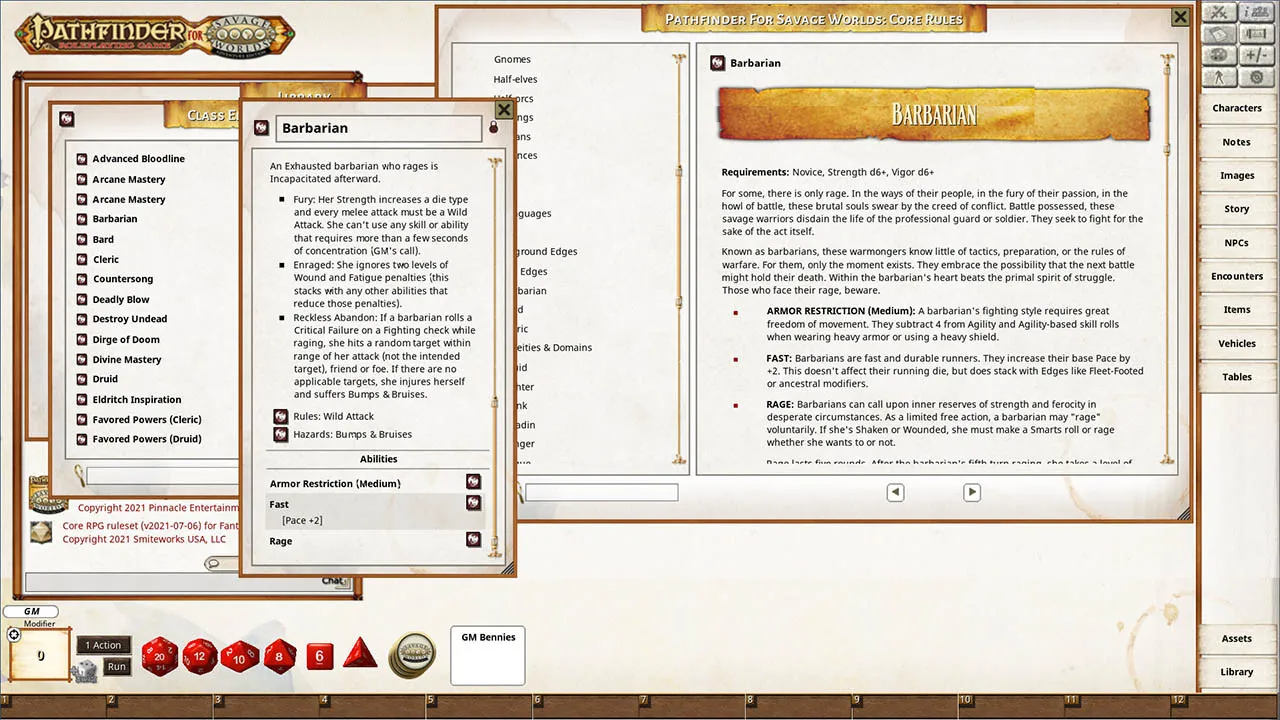 Fantasy Grounds - Pathfinder for Savage Worlds Core Rules Screenshot 1