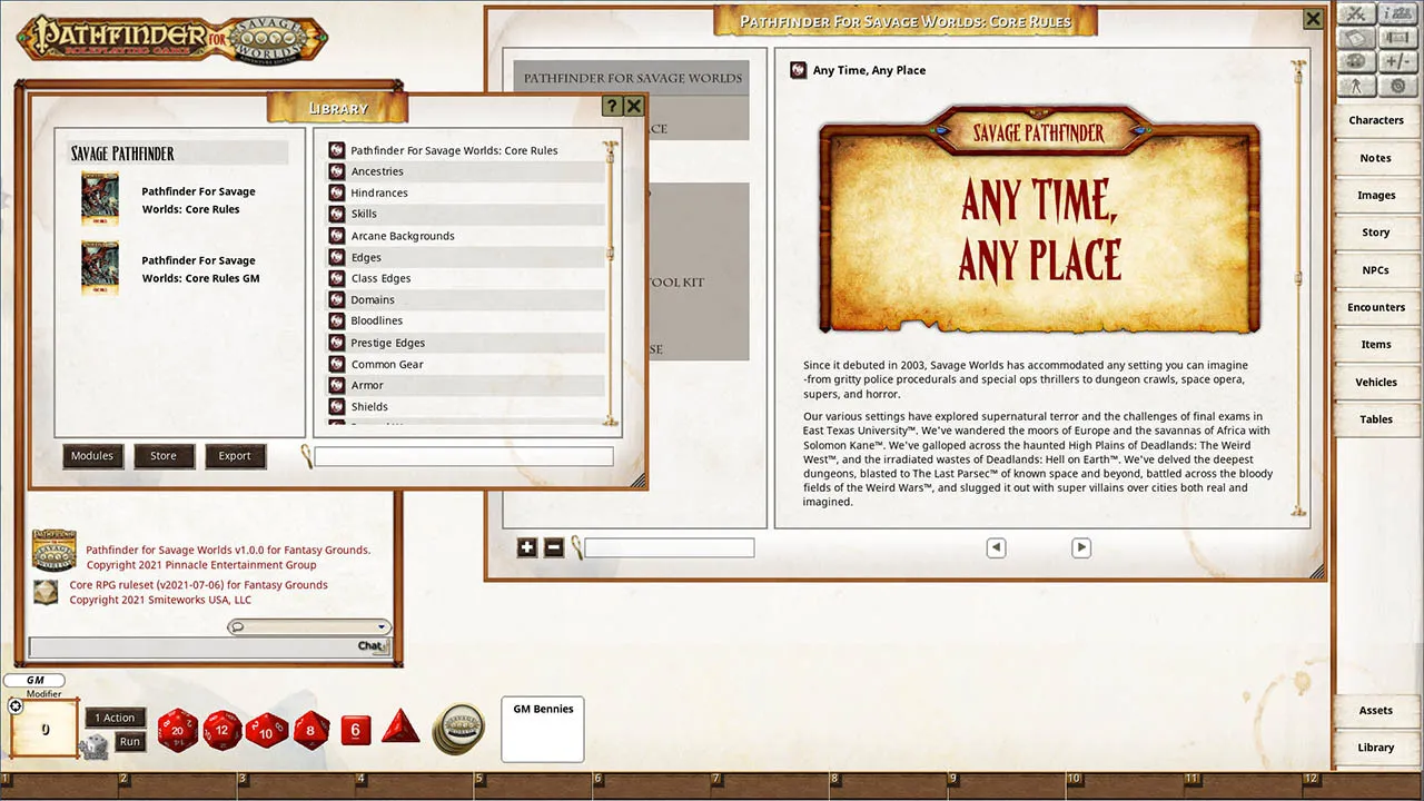 Fantasy Grounds - Pathfinder for Savage Worlds Core Rules Screenshot 0