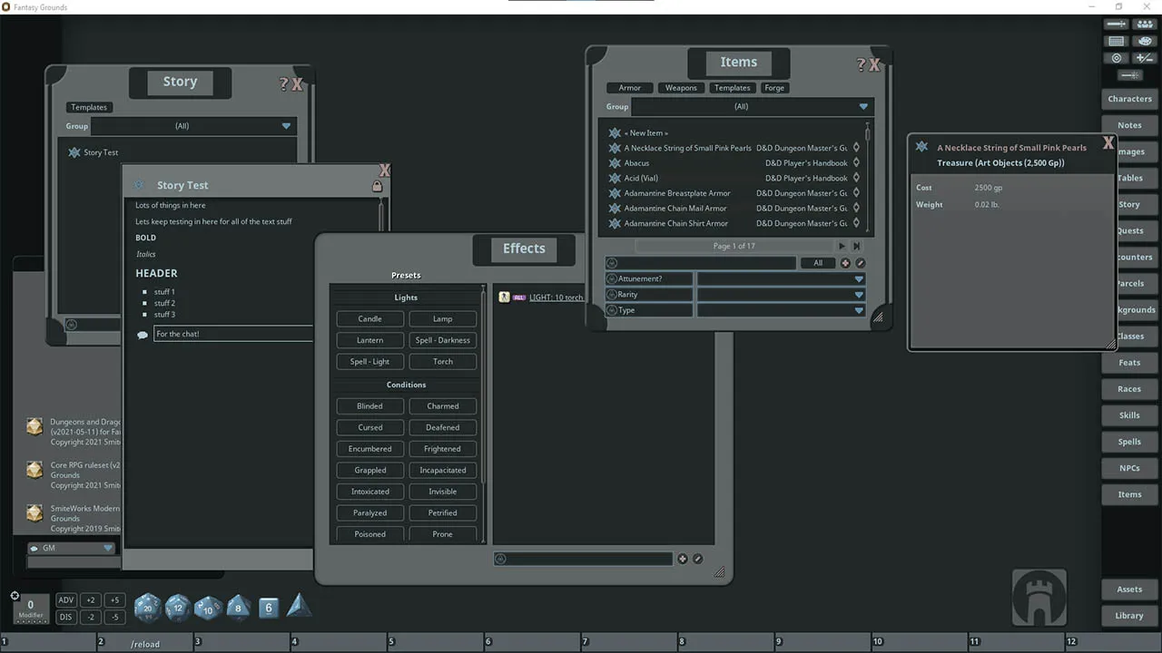 Fantasy Grounds - FG Theme - Modern Dark Theme Screenshot 1