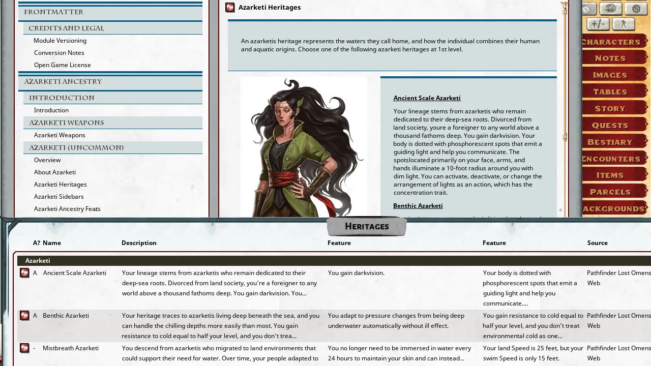 Fantasy Grounds - Pathfinder 2 RPG - Lost Omens Azarketi Web Supplement Screenshot 1
