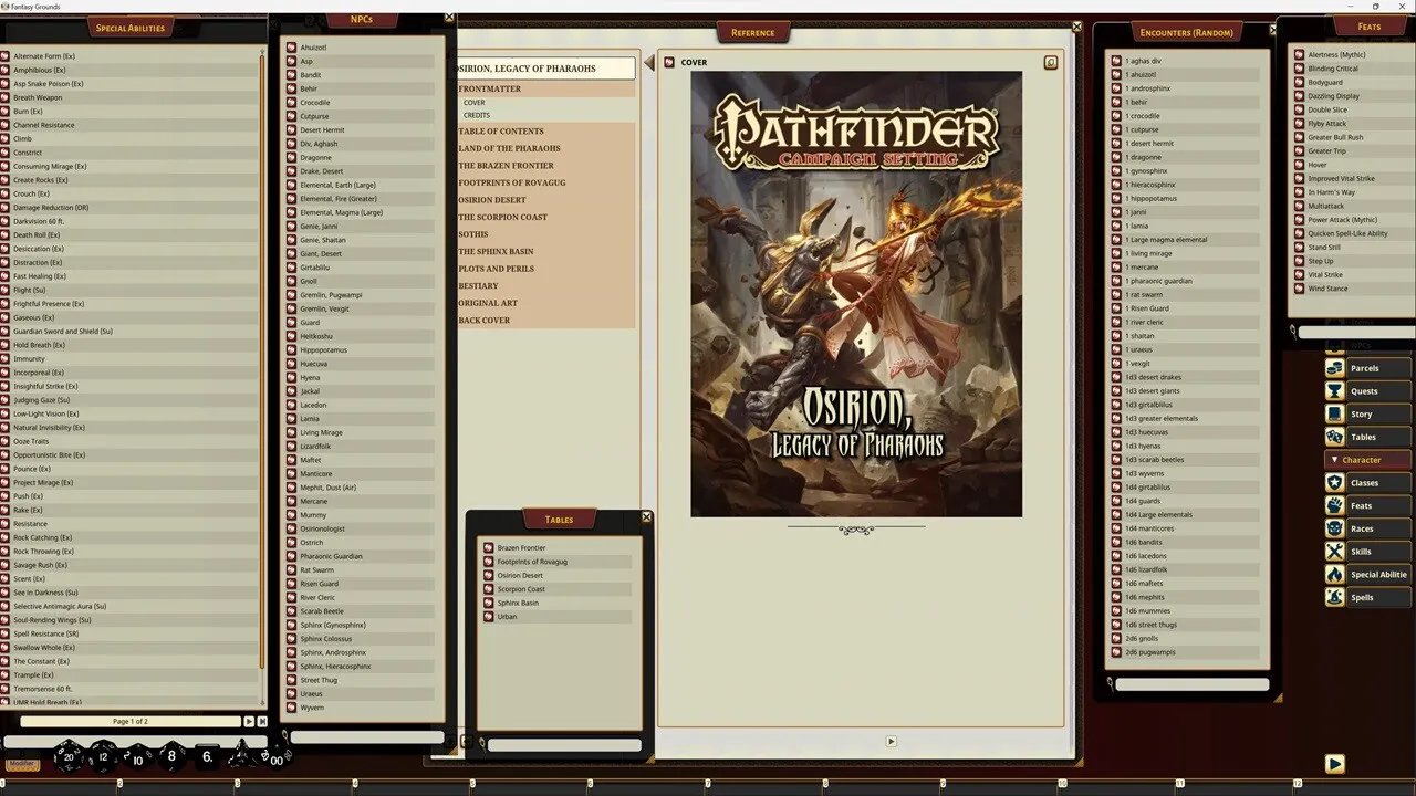 Fantasy Grounds - Pathfinder RPG - Campaign Setting: Osirion, Legacy of Pharaohs Screenshot 2