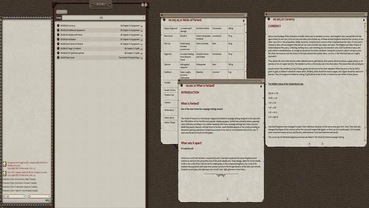 Fantasy Grounds - World of Farland Players Guide Screenshot 3