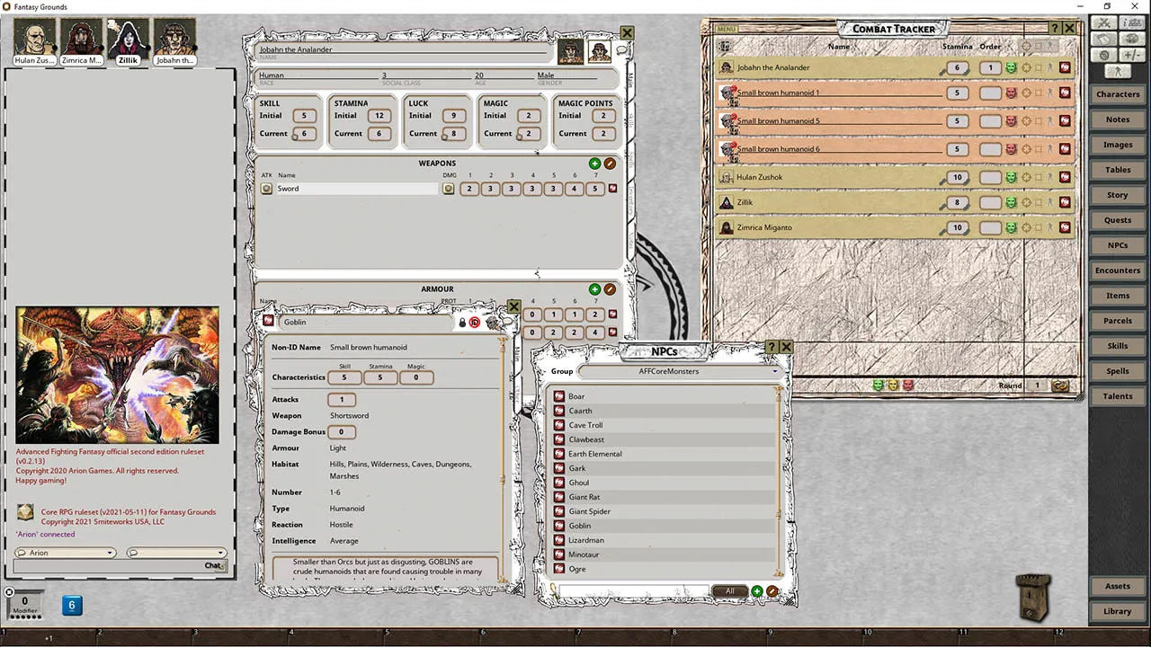 Fantasy Grounds - Advanced Fighting Fantasy 2E Ruleset Screenshot 4