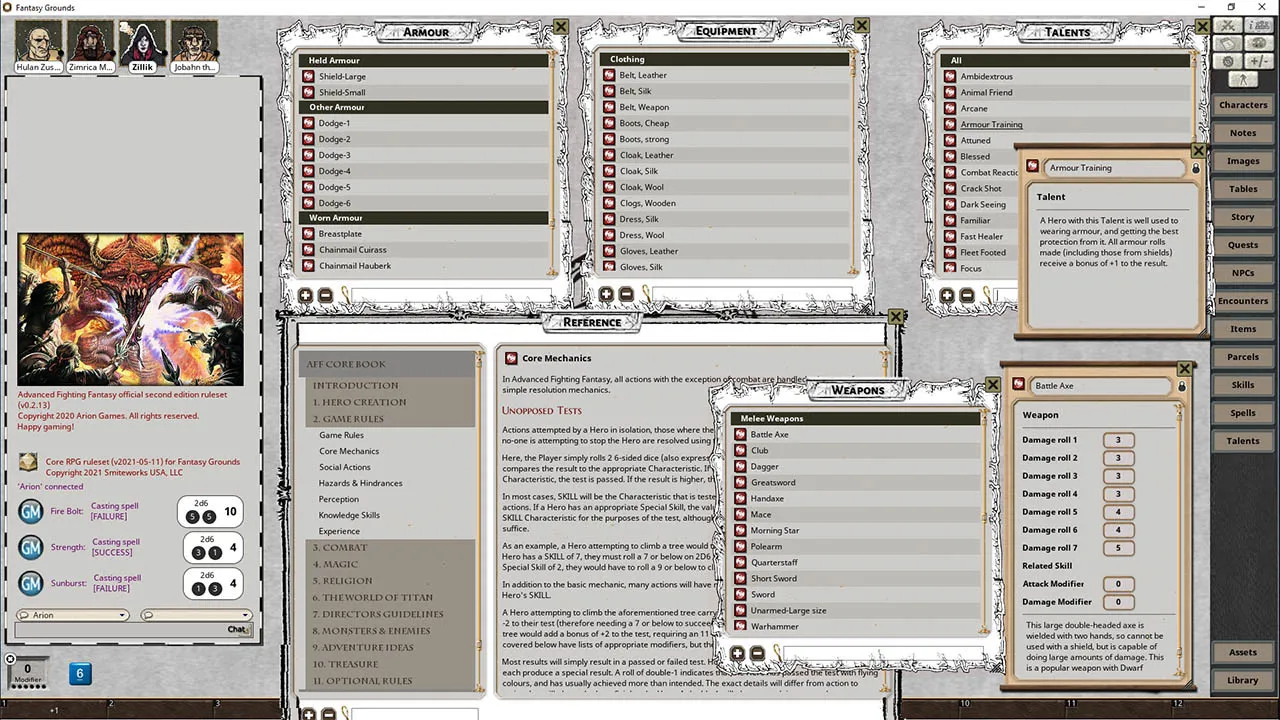 Fantasy Grounds - Advanced Fighting Fantasy 2E Ruleset Screenshot 3