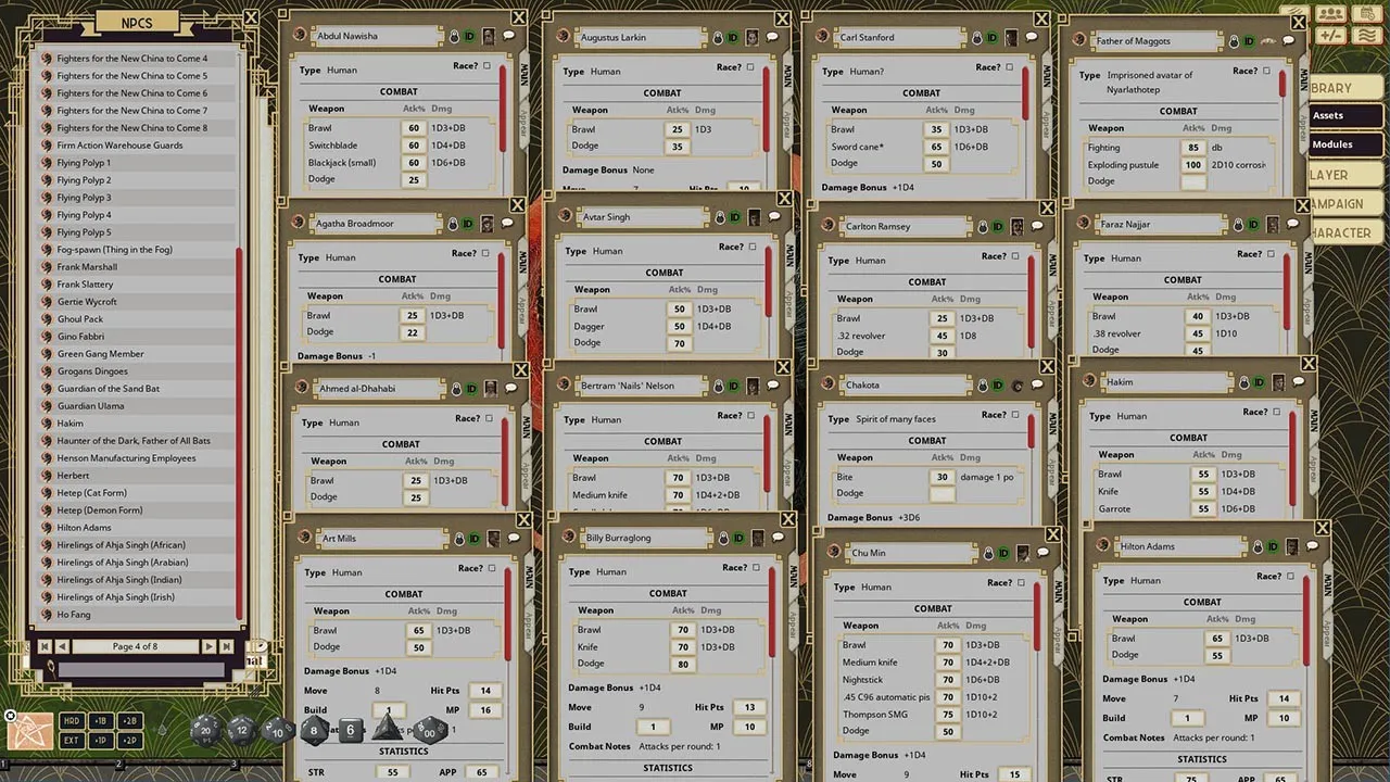 Fantasy Grounds - Masks of Nyarlathotep Screenshot 1
