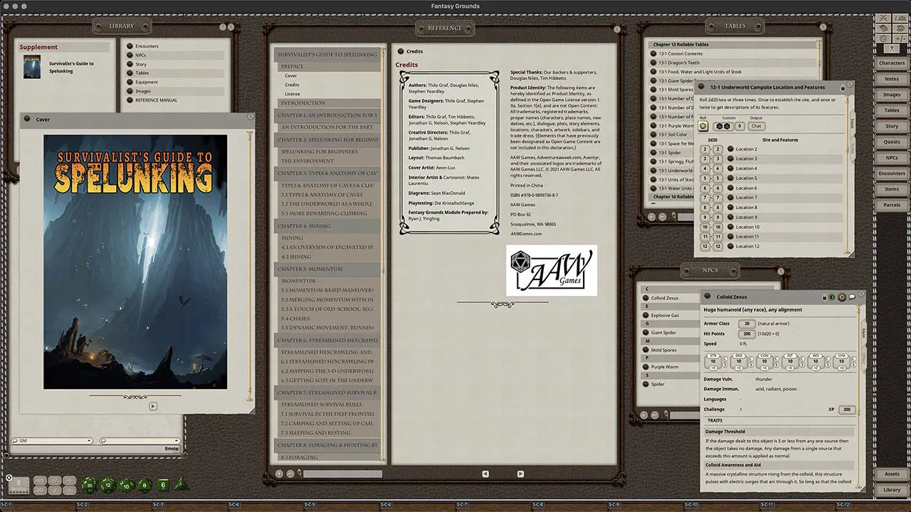 Fantasy Grounds - Survivalist's Guide to Spelunking Screenshot 0