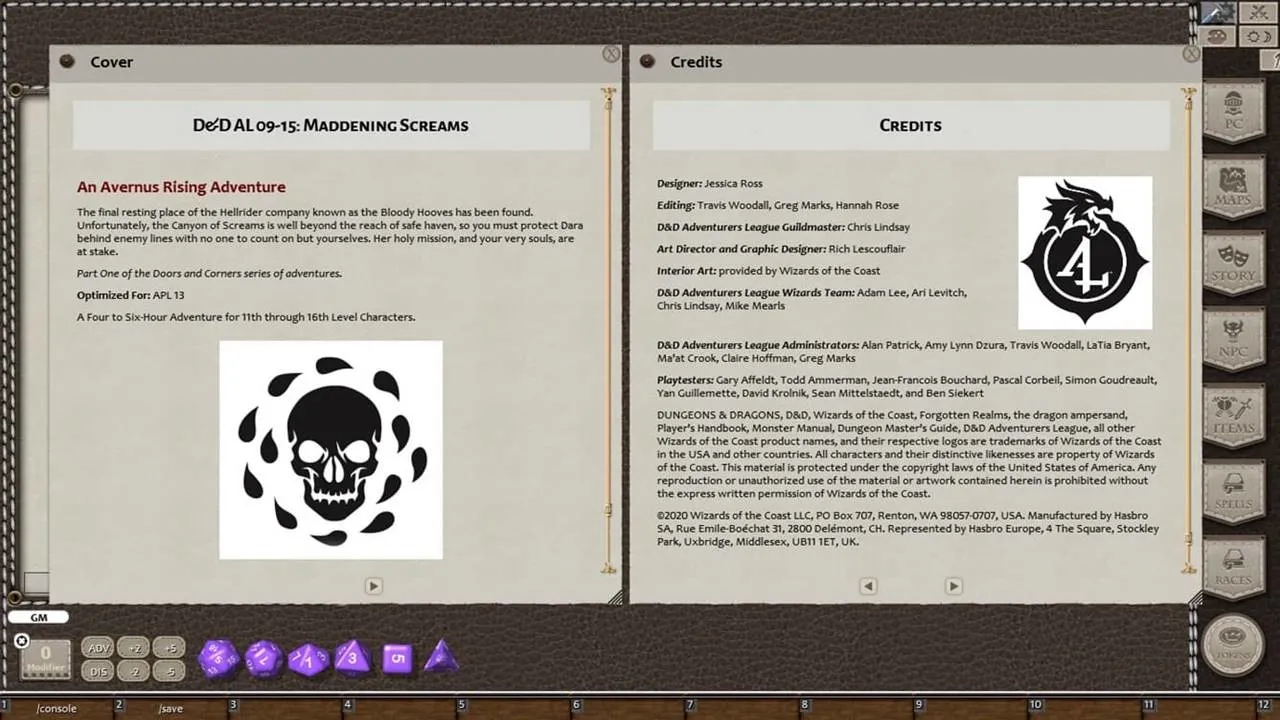 Fantasy Grounds - D&D Adventurers League 09-15 Maddening Screams Screenshot 1