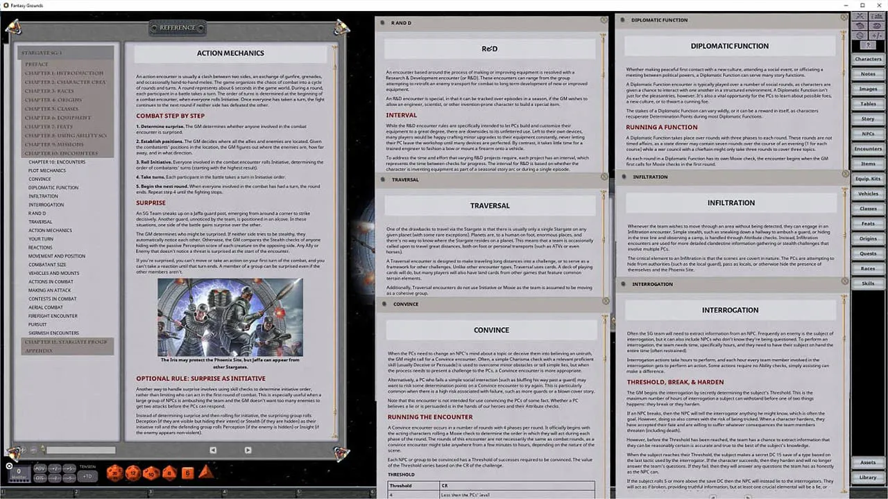 Fantasy Grounds - Stargate SG-1 Roleplaying Game Ruleset Screenshot 4
