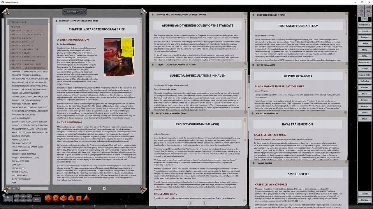 Fantasy Grounds - Stargate SG-1 Roleplaying Game Ruleset Screenshot 5