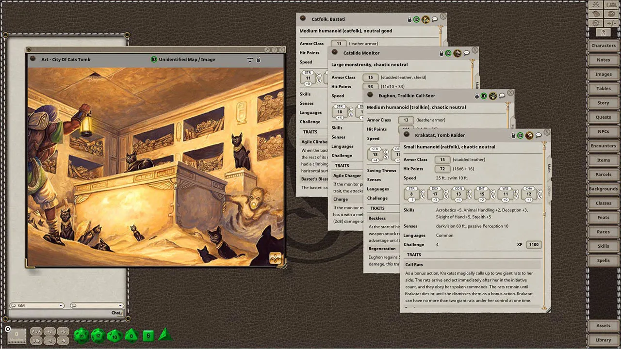 Fantasy Grounds - City of Cats for 5th Edition Screenshot 1