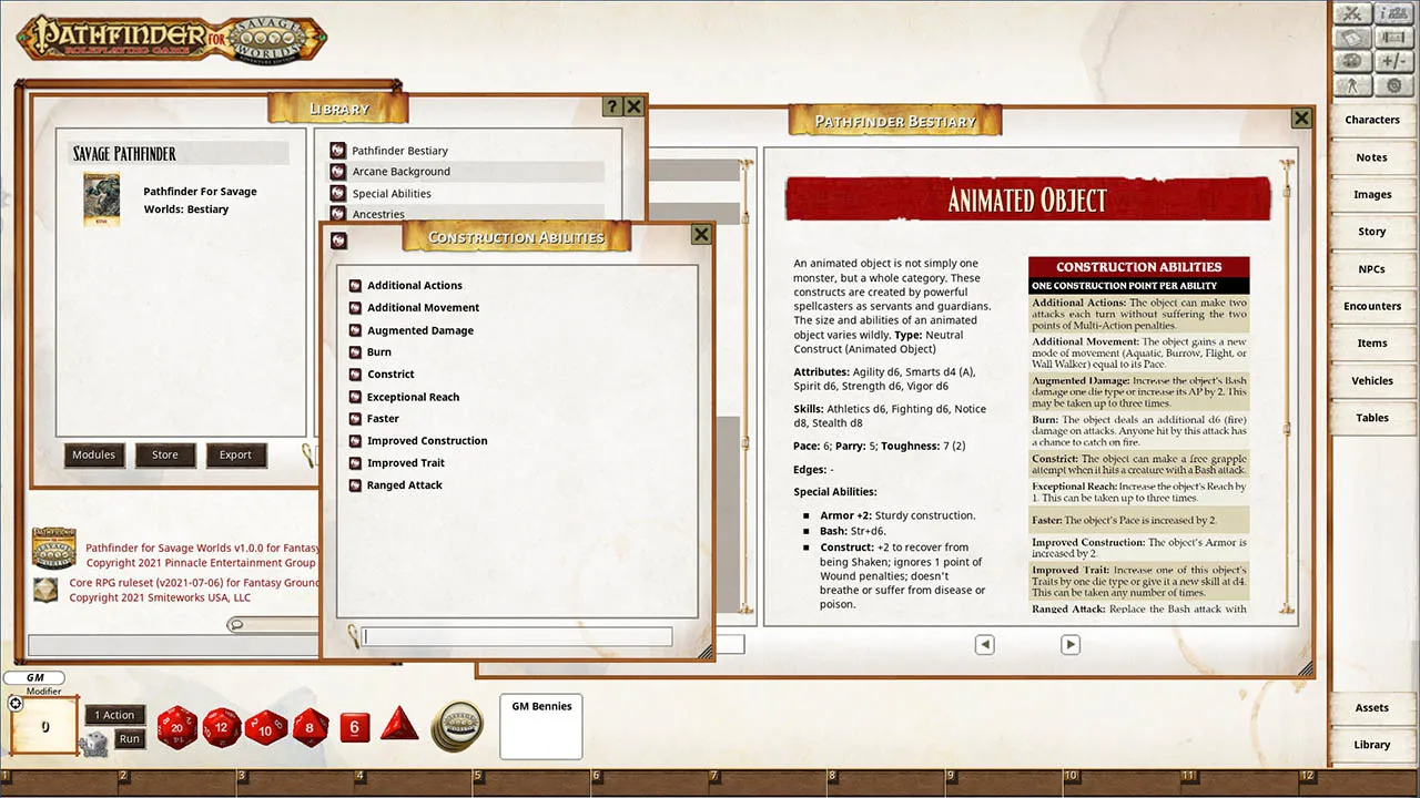 Fantasy Grounds - Pathfinder(R) for Savage Worlds Bestiary Screenshot 4