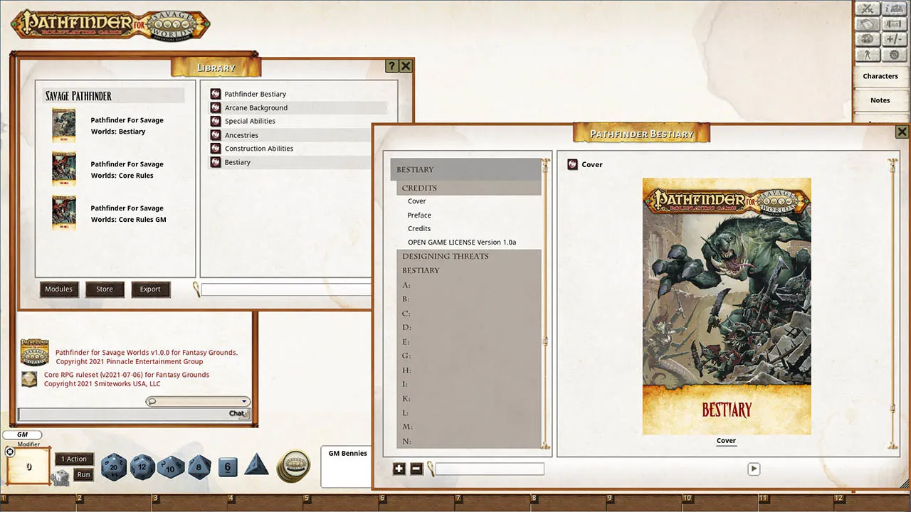 Fantasy Grounds - Pathfinder(R) for Savage Worlds Bestiary Screenshot 0