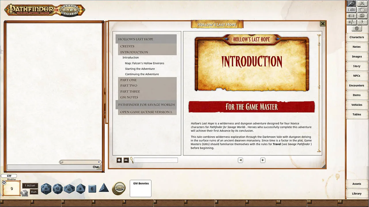 Fantasy Grounds - Pathfinder(R) for Savage Worlds: Hollows Last Hope Screenshot 2