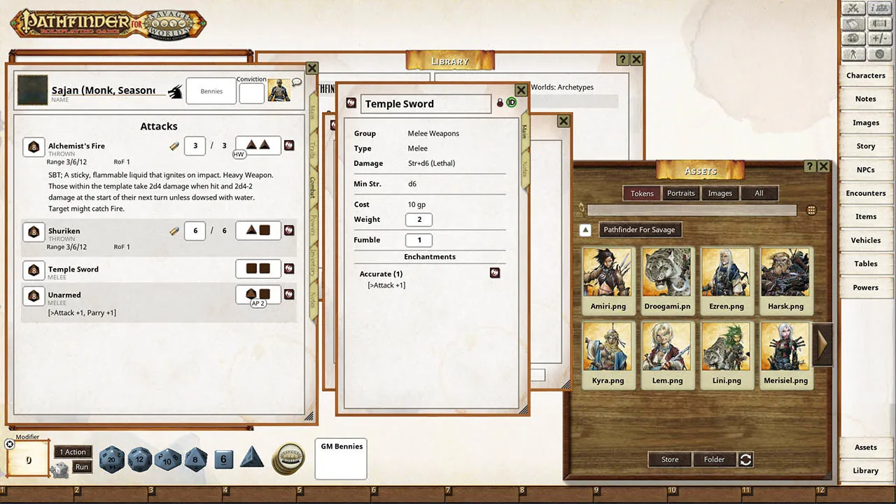 Fantasy Grounds - Pathfinder(R) for Savage Worlds Archetype Set 1 Screenshot 3