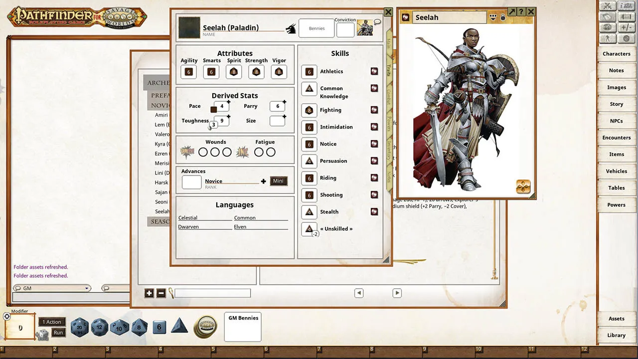 Fantasy Grounds - Pathfinder(R) for Savage Worlds Archetype Set 1 Screenshot 2