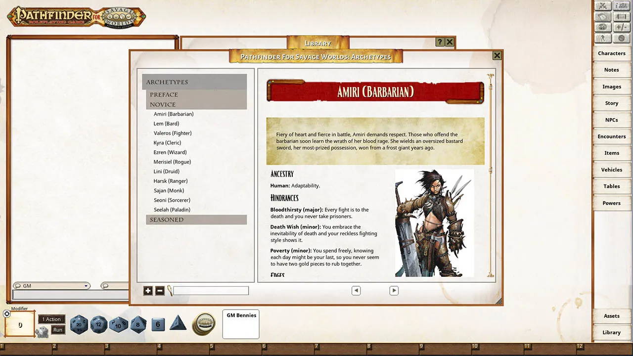 Fantasy Grounds - Pathfinder(R) for Savage Worlds Archetype Set 1 Screenshot 1