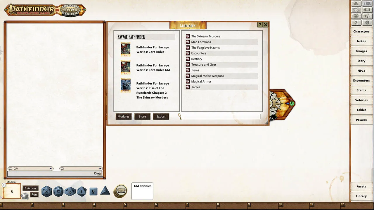 Fantasy Grounds - Pathfinder(R) for Savage Worlds: Rise of the Runelords! Book 2 - The Skinsaw Murders Screenshot 0