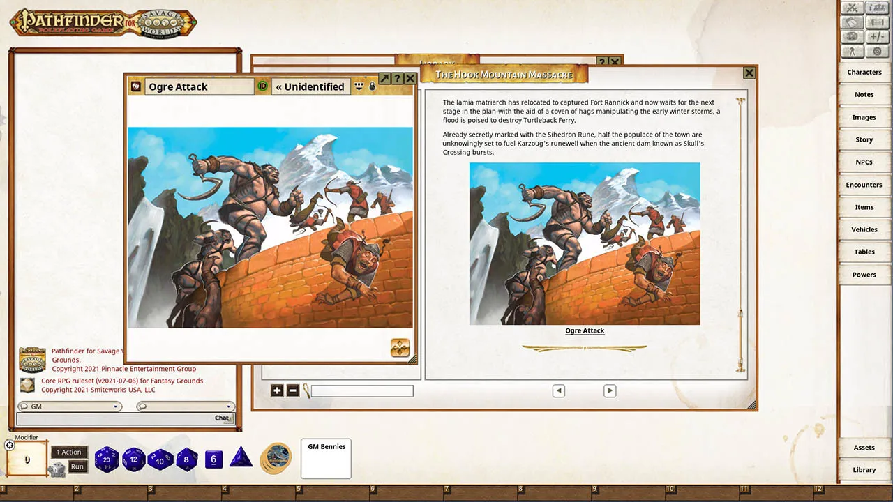 Fantasy Grounds - Pathfinder(R) for Savage Worlds: Rise of the Runelords! Book 3 - The Hook Mountain Massacre Screenshot 2