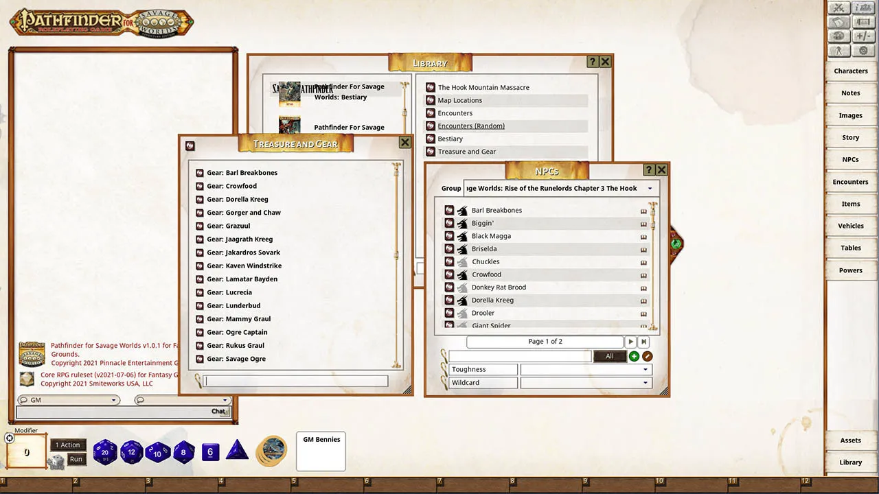 Fantasy Grounds - Pathfinder(R) for Savage Worlds: Rise of the Runelords! Book 3 - The Hook Mountain Massacre Screenshot 1