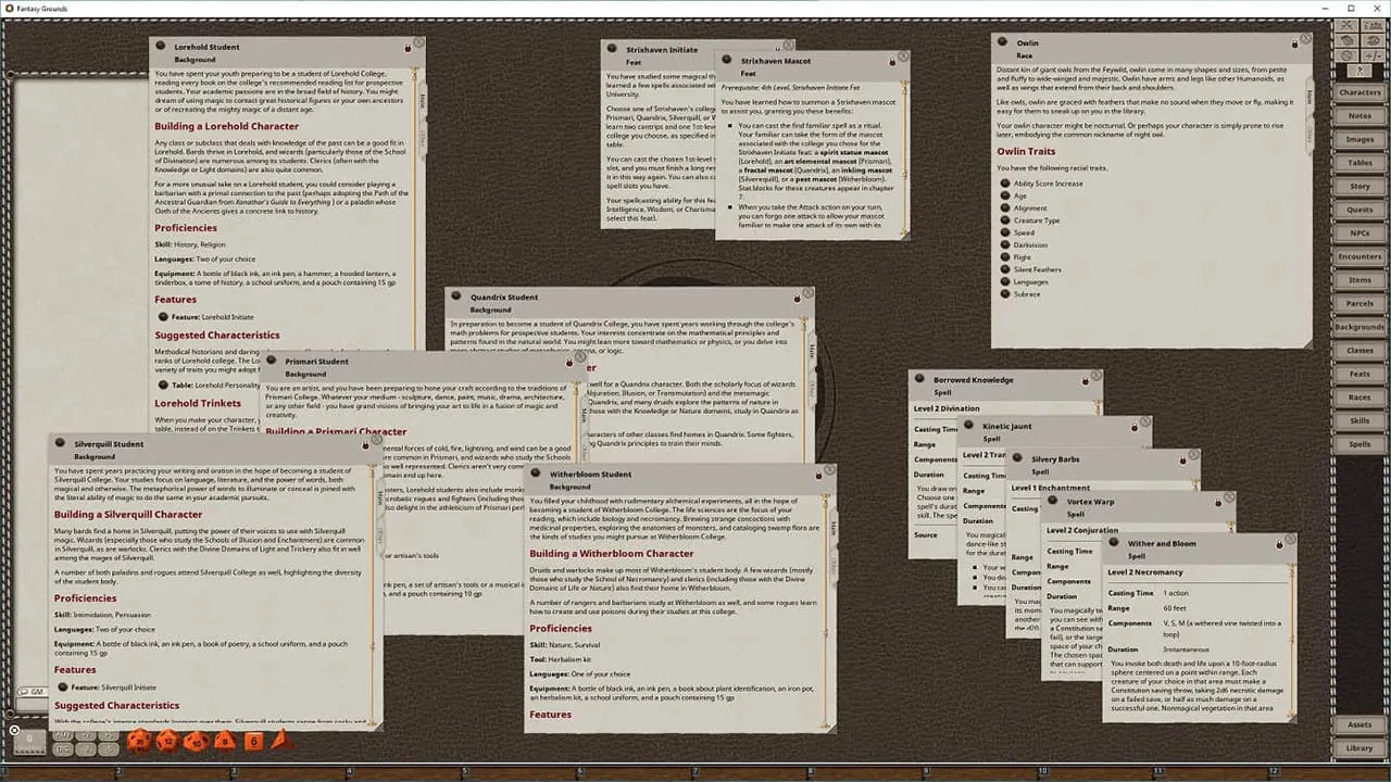 Fantasy Grounds - D&D Strixhaven: A Curriculum of Chaos Screenshot 1