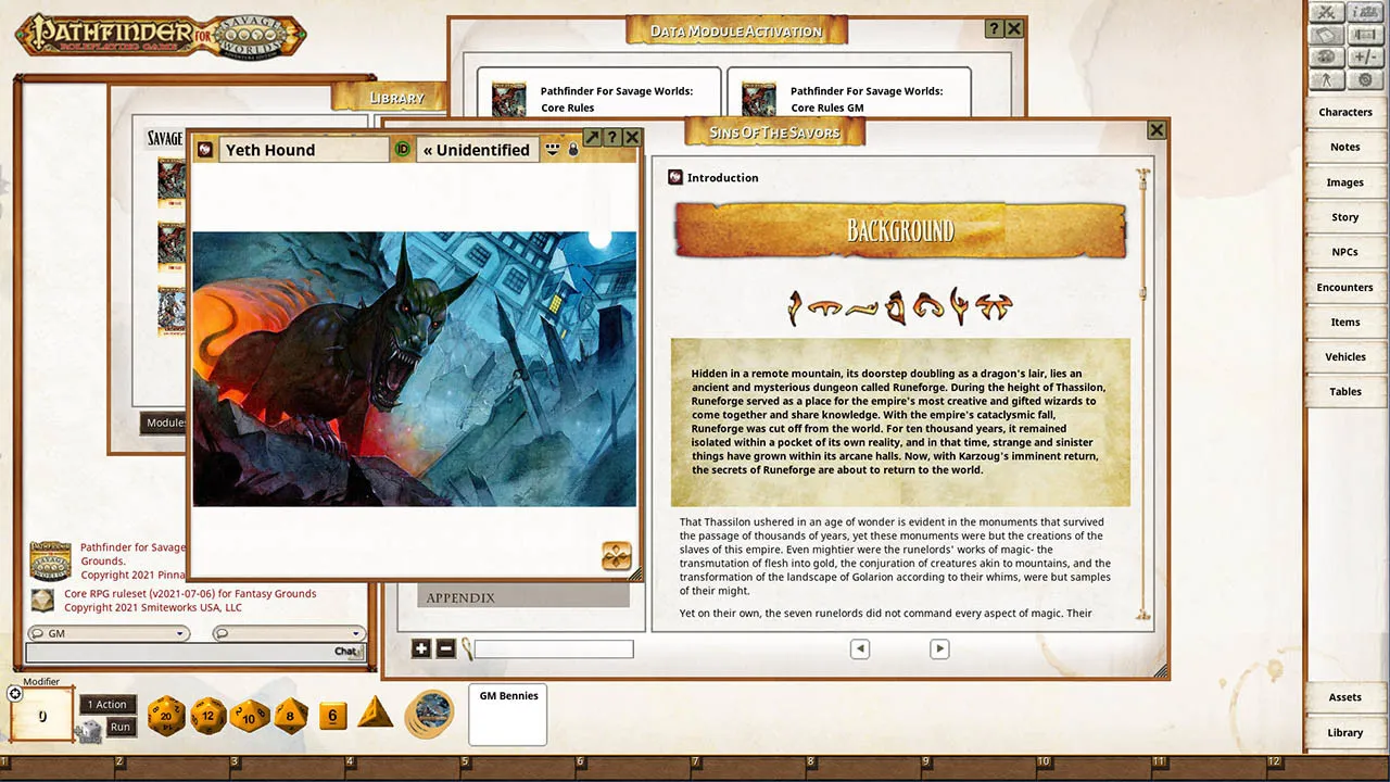 Fantasy Grounds - Pathfinder(R) for Savage Worlds: Rise of the Runelords! Book 5 - Sins of the Saviors Screenshot 4