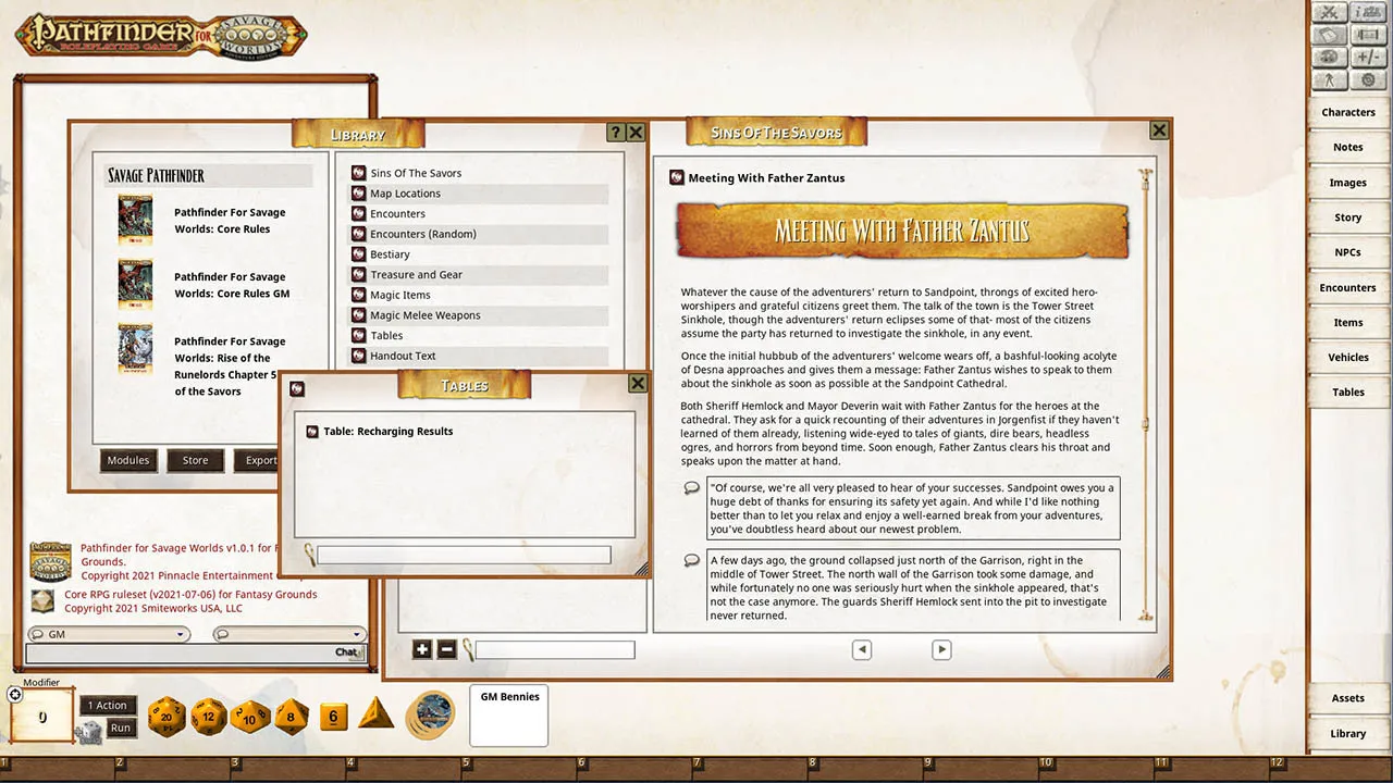Fantasy Grounds - Pathfinder(R) for Savage Worlds: Rise of the Runelords! Book 5 - Sins of the Saviors Screenshot 2