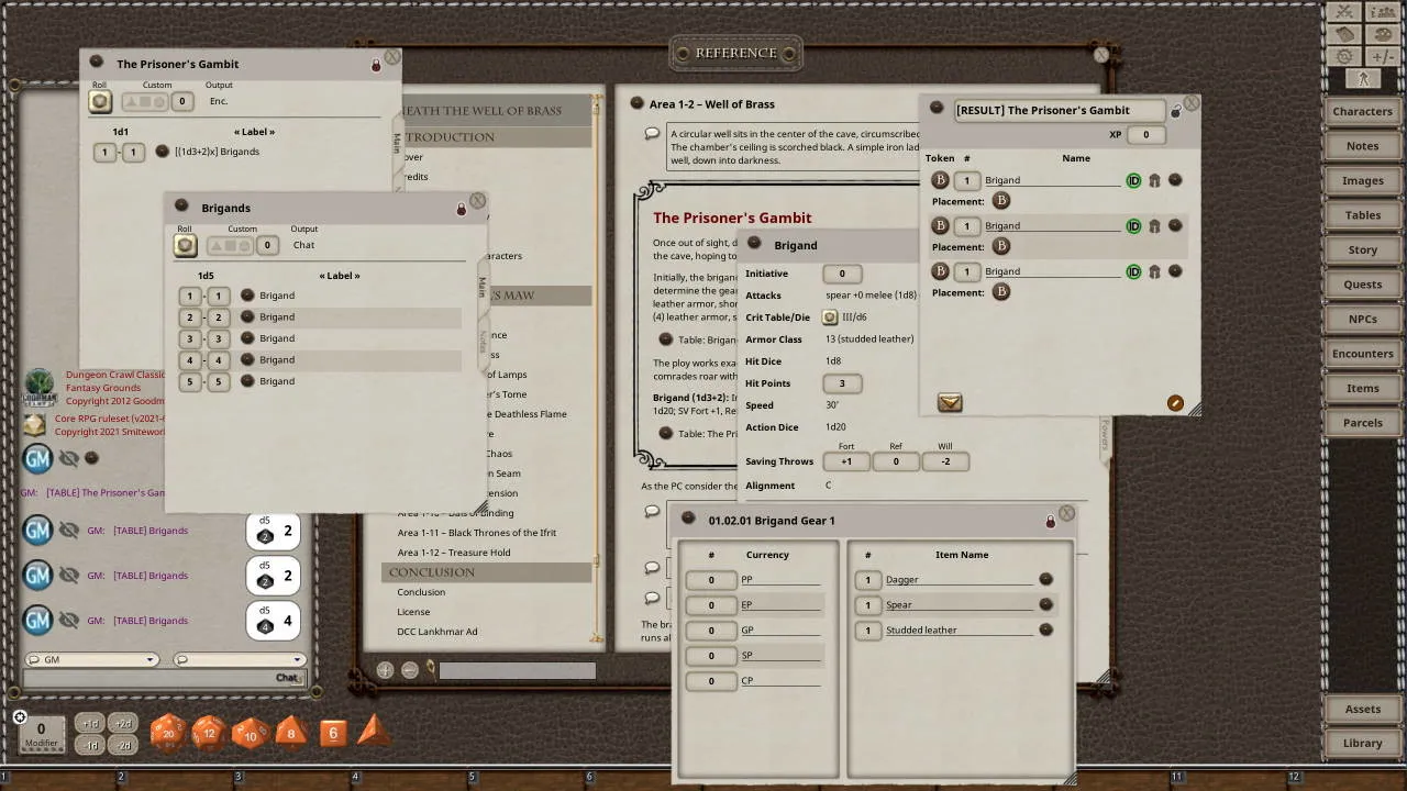 Fantasy Grounds - Dungeon Crawl Classics Day #2: Beneath the Well of Brass Screenshot 1
