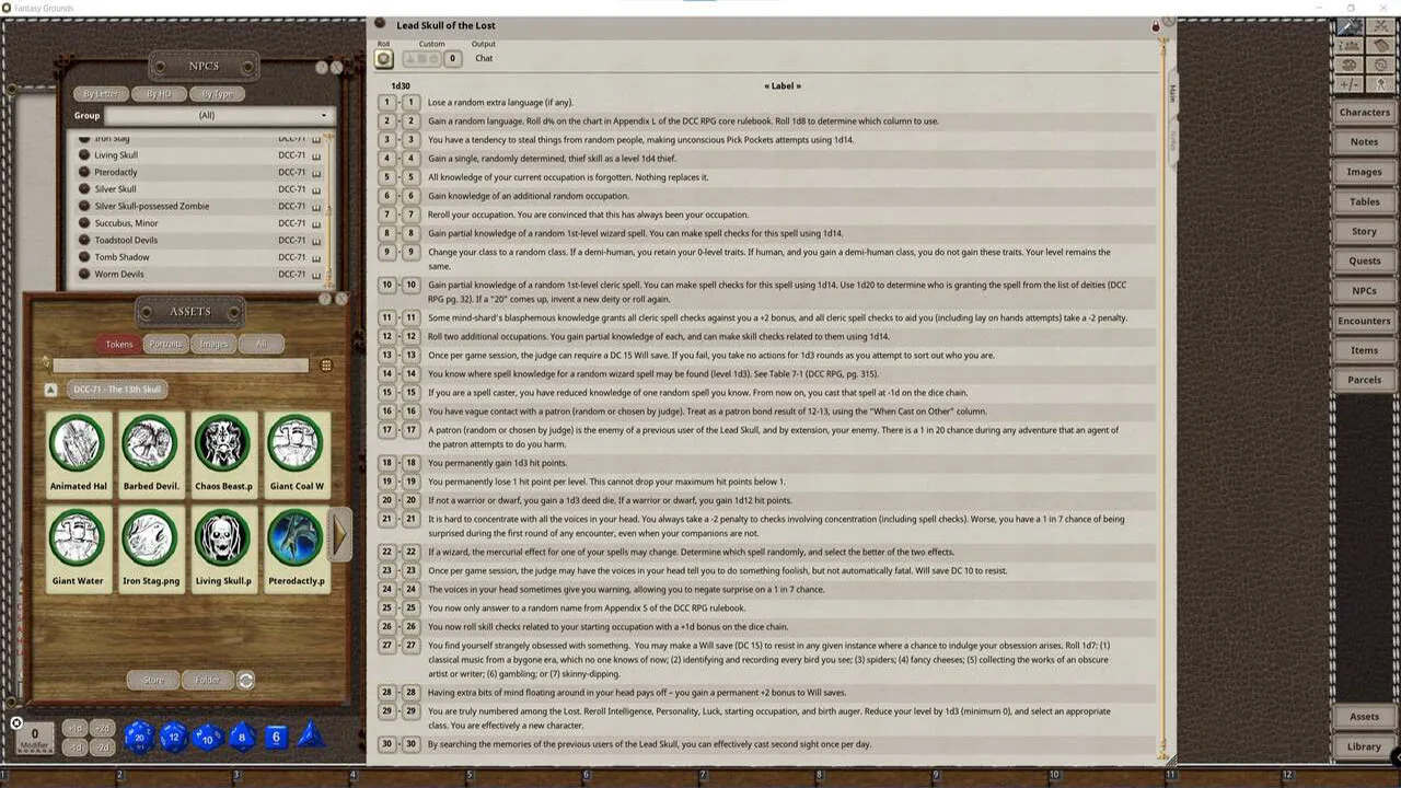 Fantasy Grounds - Dungeon Crawl Classics #71: The 13th Skull Screenshot 1