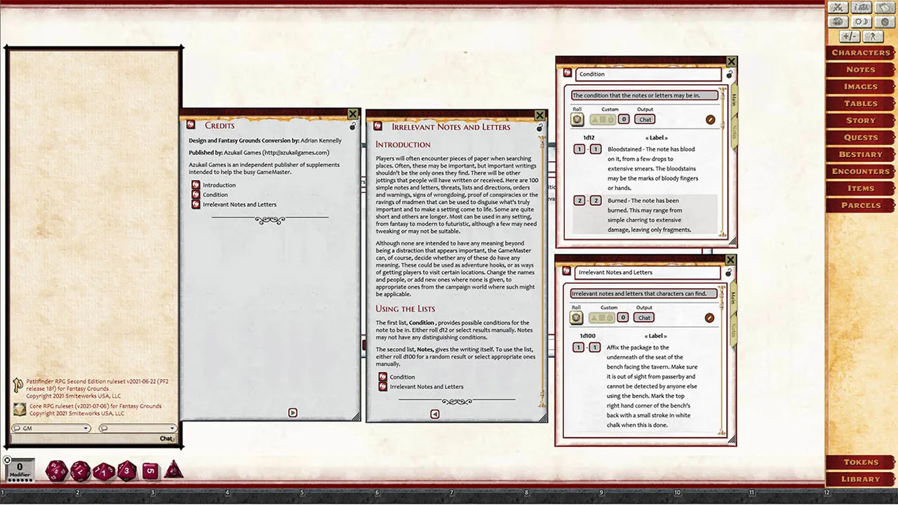 Fantasy Grounds - Rumours, Notes and Books Collection (Pathfinder 2E) Screenshot 5
