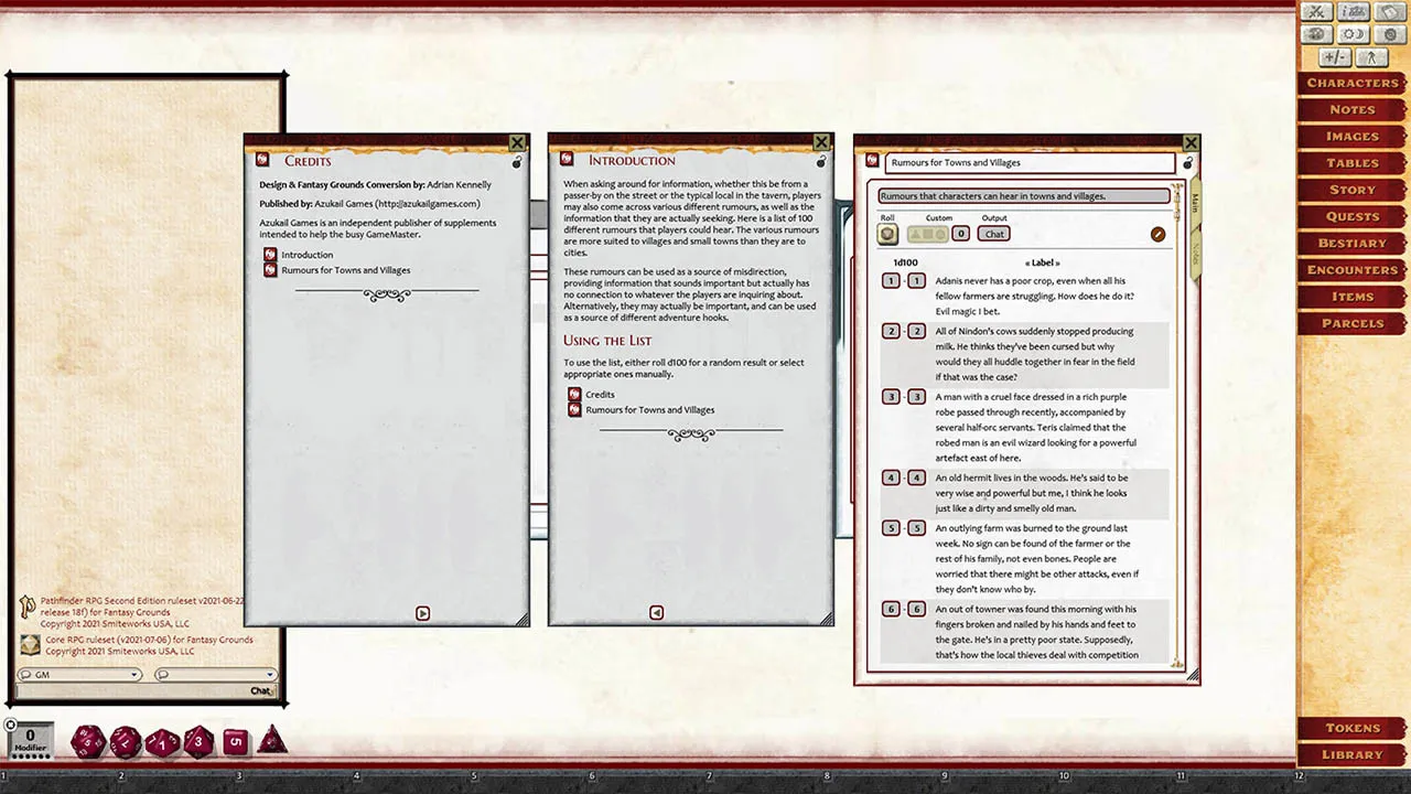 Fantasy Grounds - Rumours, Notes and Books Collection (Pathfinder 2E) Screenshot 7