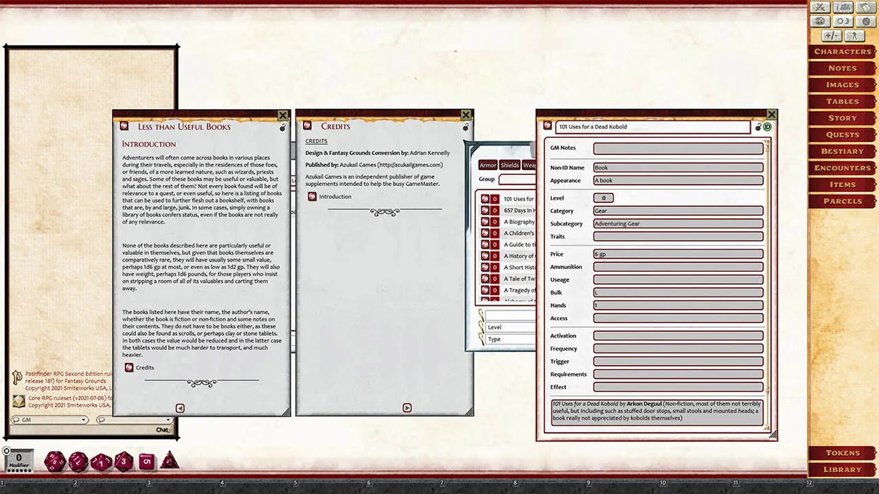 Fantasy Grounds - Rumours, Notes and Books Collection (Pathfinder 2E) Screenshot 4