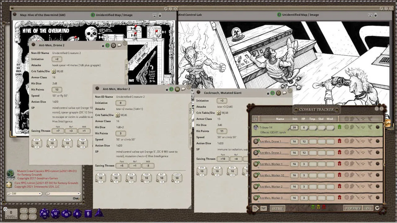 Fantasy Grounds - Mutant Crawl Classics #1: Hive of the Overmind Screenshot 1