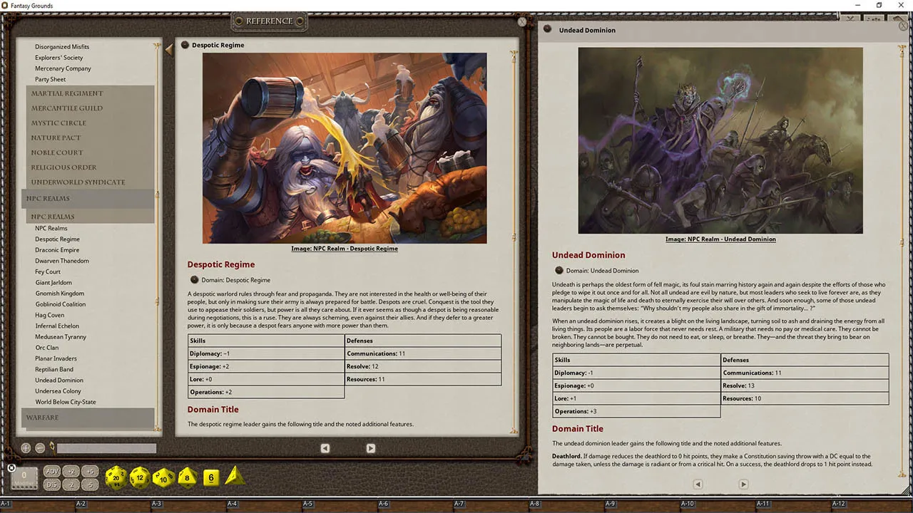 Fantasy Grounds - Kingdoms & Warfare Screenshot 4