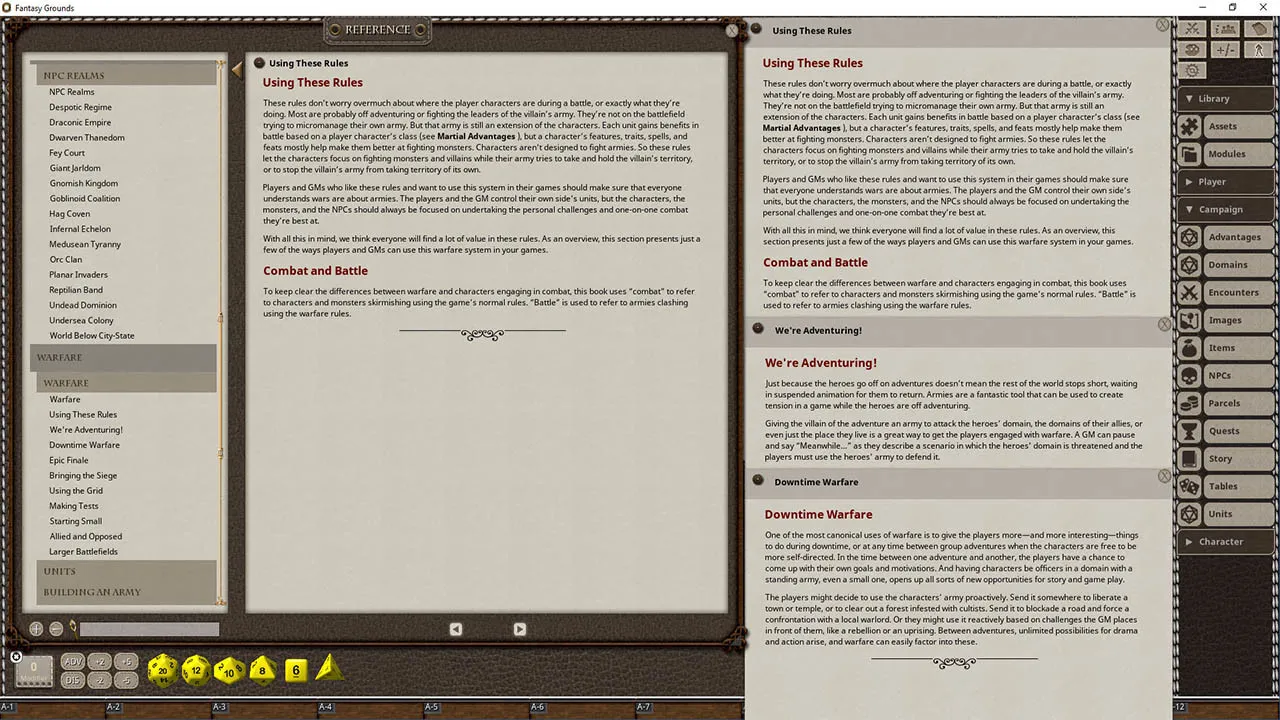 Fantasy Grounds - Kingdoms & Warfare Screenshot 2