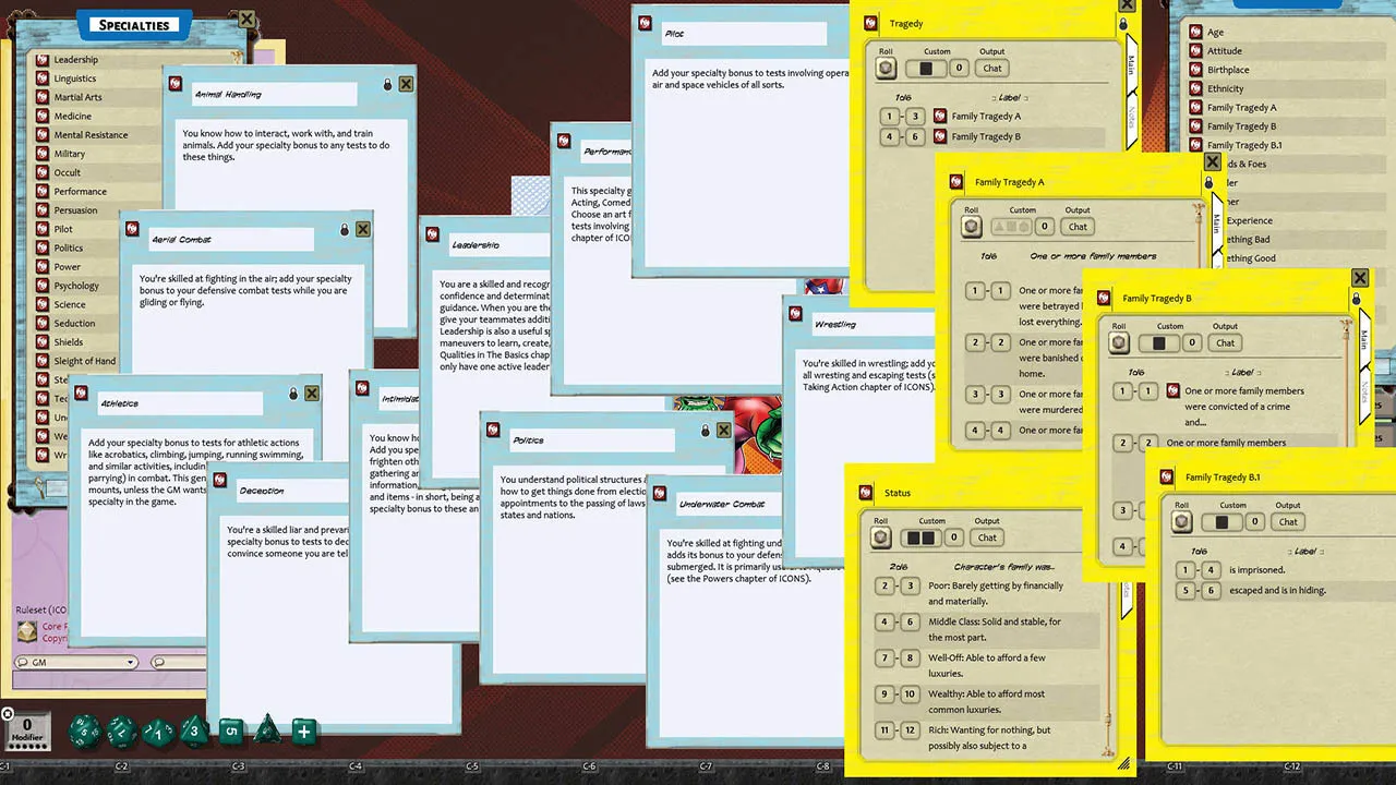 Fantasy Grounds - ICONS: Origins Screenshot 0